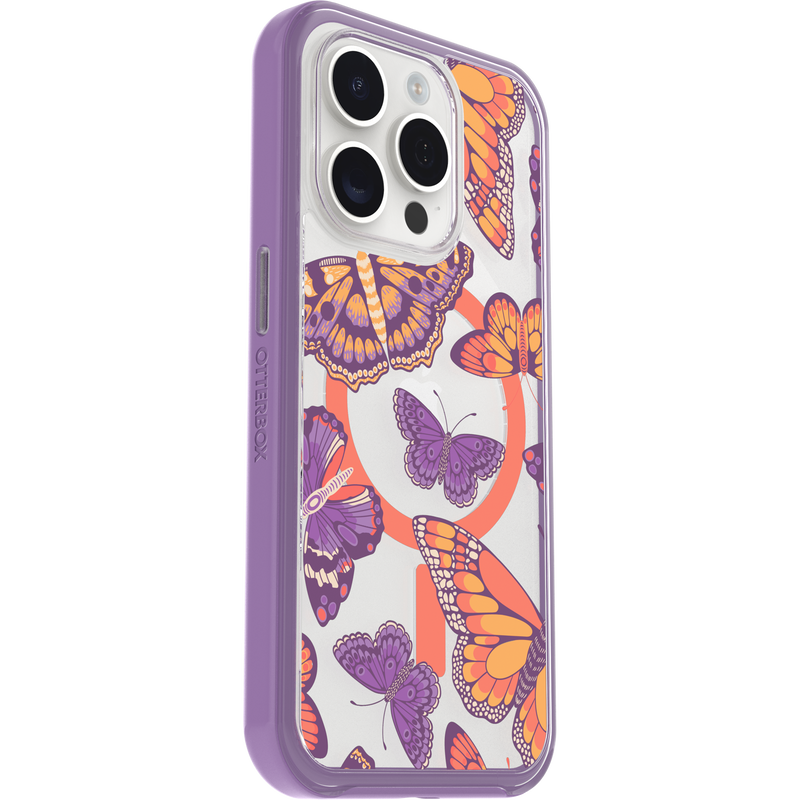 product image 3 - iPhone 15 Pro Hoesje Symmetry Series Clear voor MagSafe Fluttering Flora