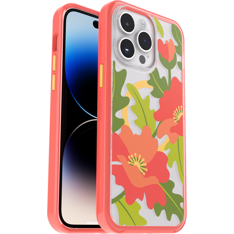 product image 1 - iPhone 14 Pro Max Hoesje Symmetry Series Clear voor MagSafe Fluttering Flora