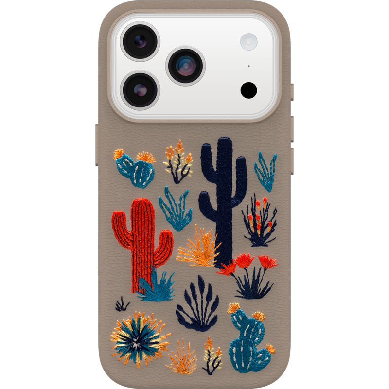 product image 1 - iPhone 17 Pro Hoesje Symmetry Series Cactus Leather Embroidery