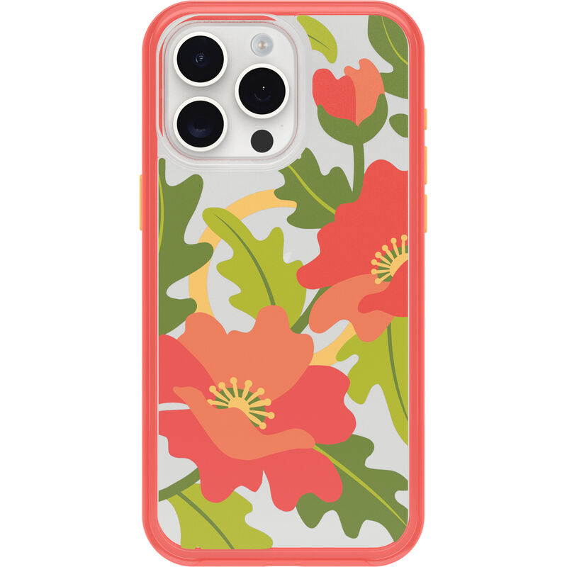 product image 2 - iPhone 15 Pro Max Hoesje Symmetry Series Clear voor MagSafe Fluttering Flora