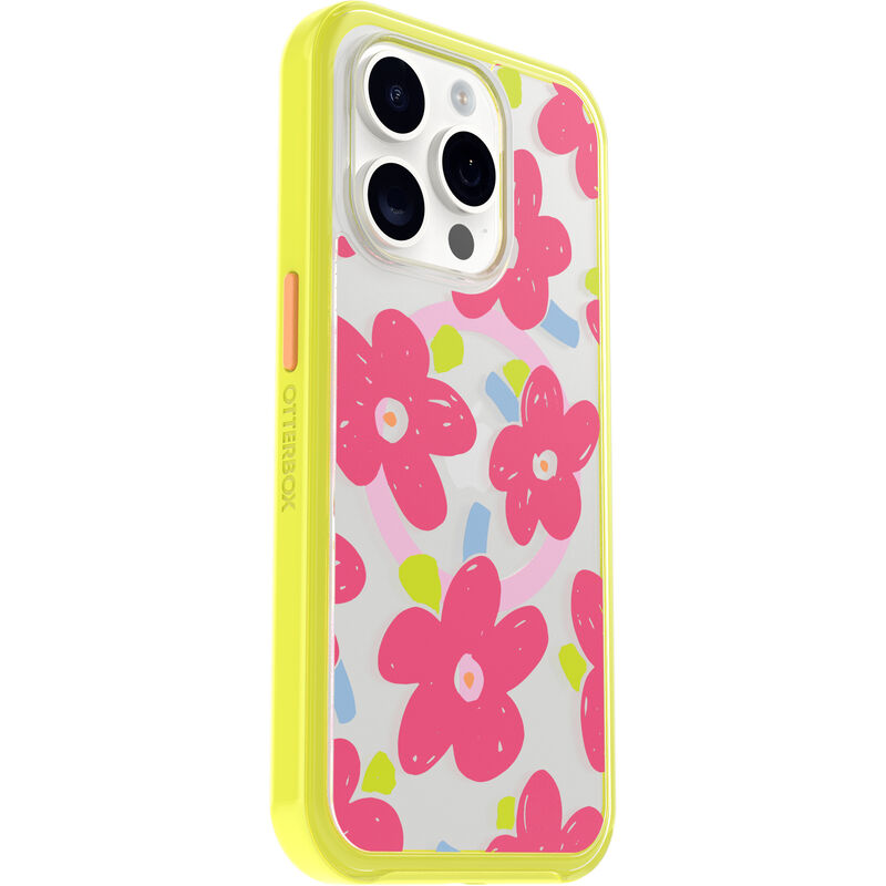 product image 3 - iPhone 15 Pro Hoesje Symmetry Series Clear voor MagSafe Fluttering Flora