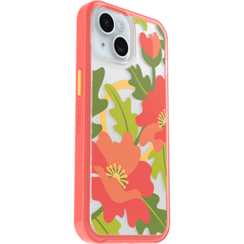 product image 3 - iPhone 16e en iPhone 15/14/13 Hoesje Symmetry Series Clear voor MagSafe Fluttering Flora