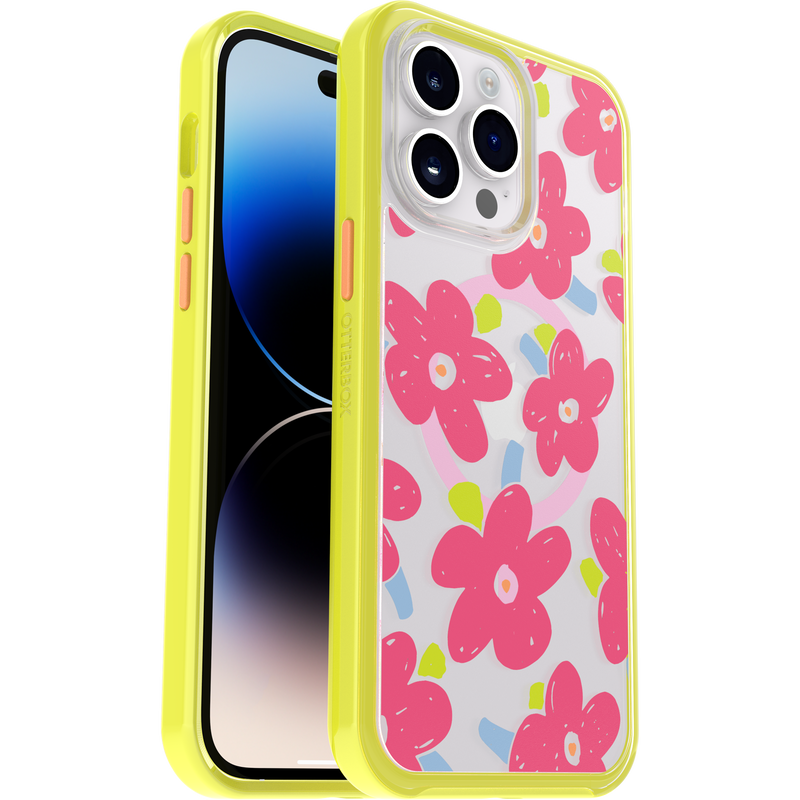 product image 1 - iPhone 14 Pro Max Hoesje Symmetry Series Clear voor MagSafe Fluttering Flora