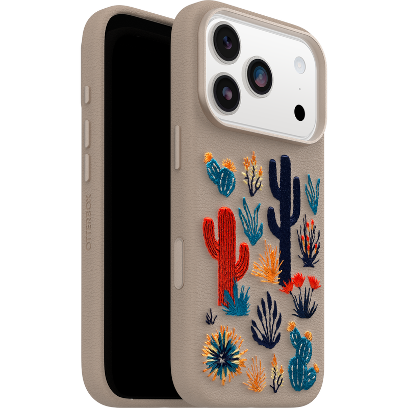 product image 5 - iPhone 17 Pro Hoesje Symmetry Series Cactus Leather Embroidery