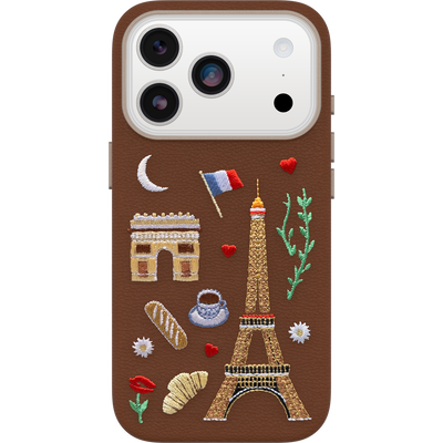 iPhone 17 Pro Hoesje | Symmetry Series Cactus Leather Embroidery