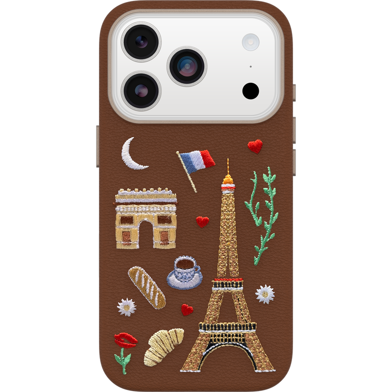 product image 1 - iPhone 17 Pro Hoesje Symmetry Series Cactus Leather Embroidery