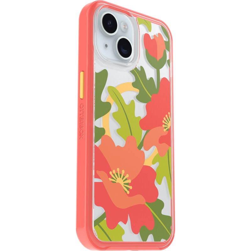 product image 3 - iPhone 13, iPhone 14 en iPhone 15 Hoesje Symmetry Series Clear voor MagSafe Fluttering Flora