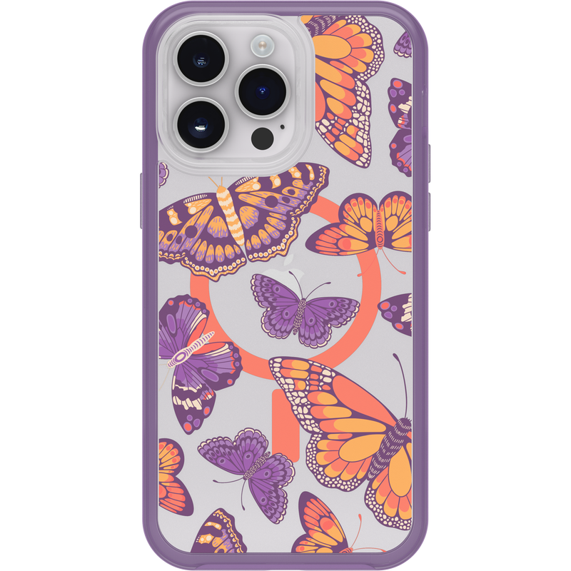 product image 2 - iPhone 14 Pro Max Hoesje Symmetry Series Clear voor MagSafe Fluttering Flora