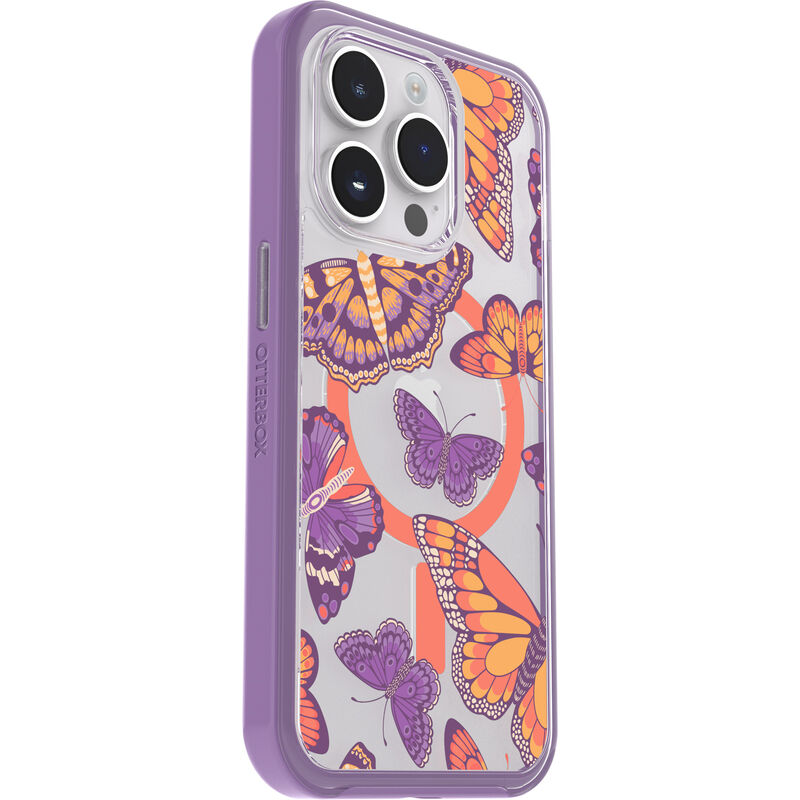 product image 3 - iPhone 14 Pro Hoesje Symmetry Series Clear voor MagSafe Fluttering Flora