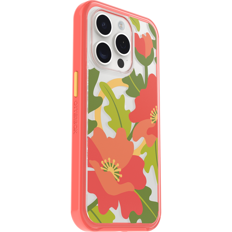 product image 3 - iPhone 15 Pro Hoesje Symmetry Series Clear voor MagSafe Fluttering Flora