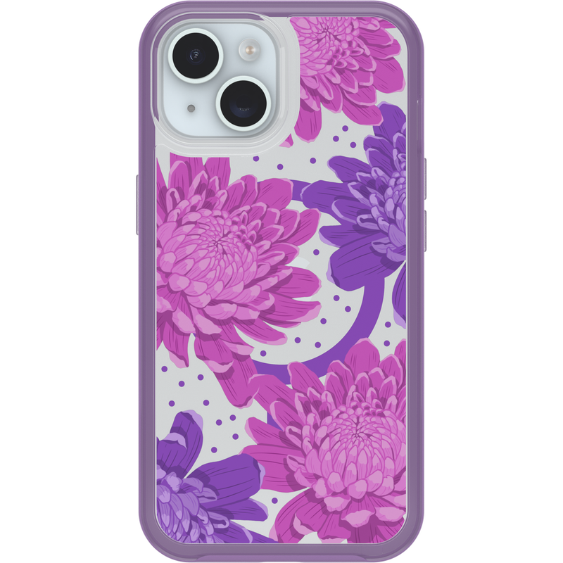 product image 2 - iPhone 16e en iPhone 15/14/13 Hoesje Symmetry Series Clear voor MagSafe Fluttering Flora
