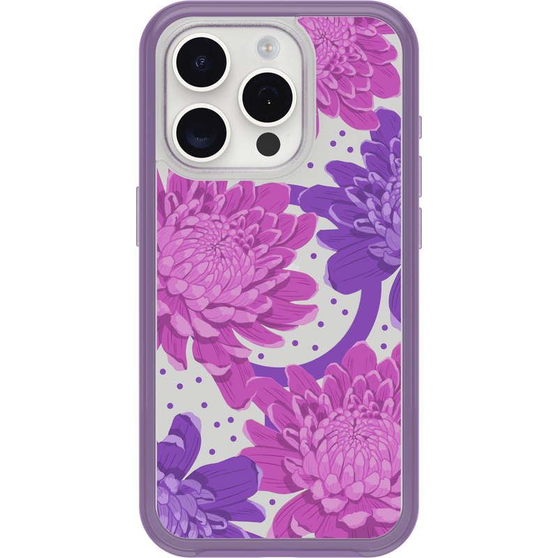 product image 2 - iPhone 15 Pro Hoesje Symmetry Series Clear voor MagSafe Fluttering Flora