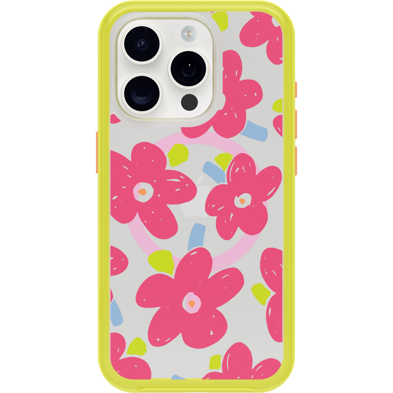 product image 2 - iPhone 15 Pro Hoesje Symmetry Series Clear voor MagSafe Fluttering Flora