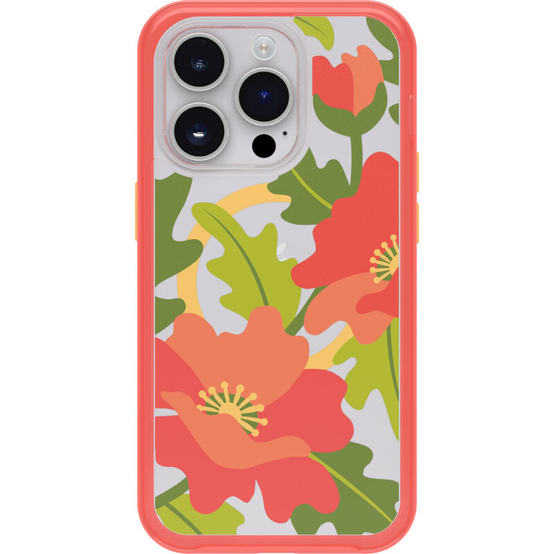 product image 2 - iPhone 14 Pro Hoesje Symmetry Series Clear voor MagSafe Fluttering Flora