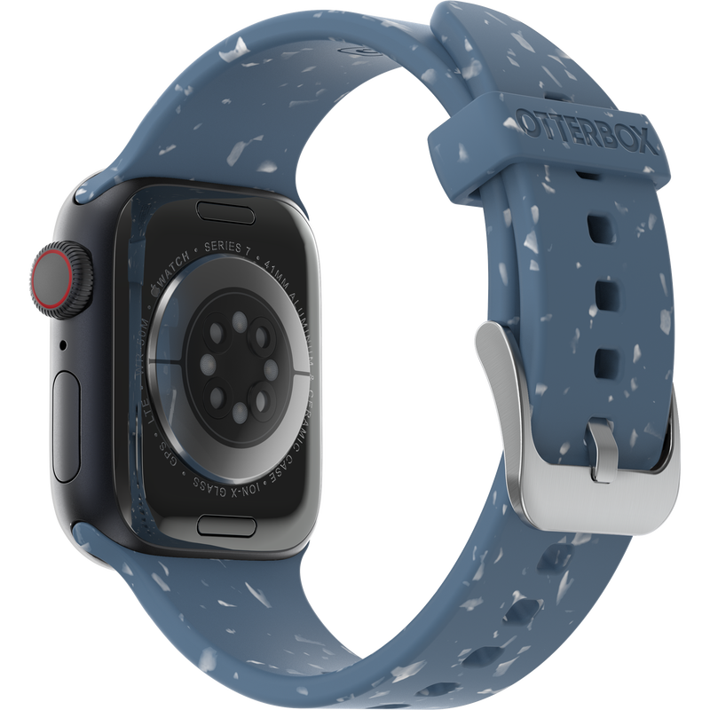 Blue Apple Watch wristband that leaves less for the landfill