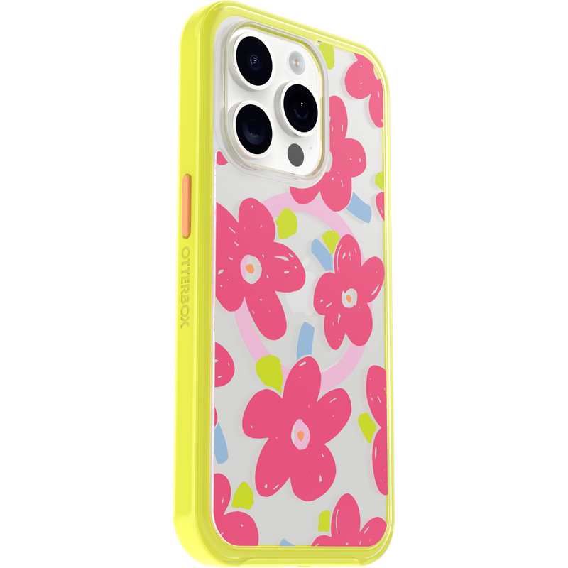 product image 3 - iPhone 15 Pro Hoesje Symmetry Series Clear voor MagSafe Fluttering Flora
