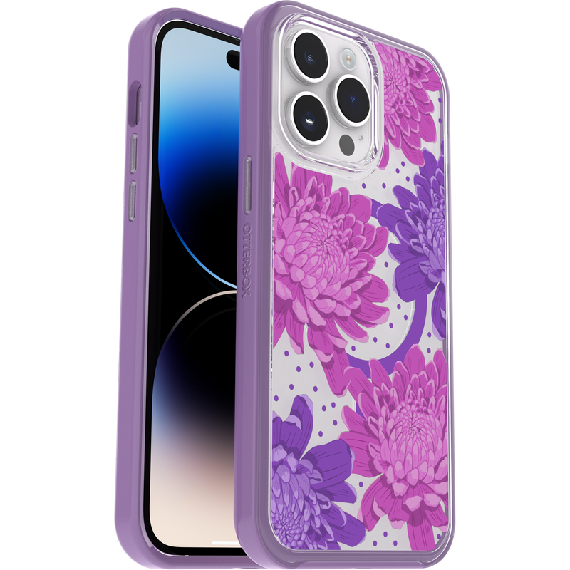product image 1 - iPhone 14 Pro Max Hoesje Symmetry Series Clear voor MagSafe Fluttering Flora