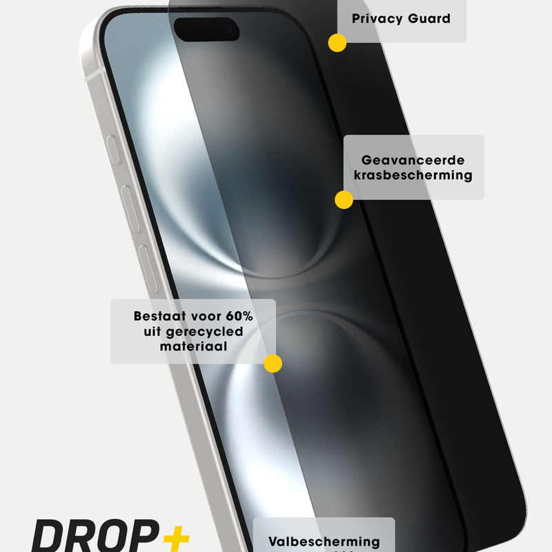 product image 3 - iPhone 16 Screenprotector Premium Pro Glass Privacy Guard